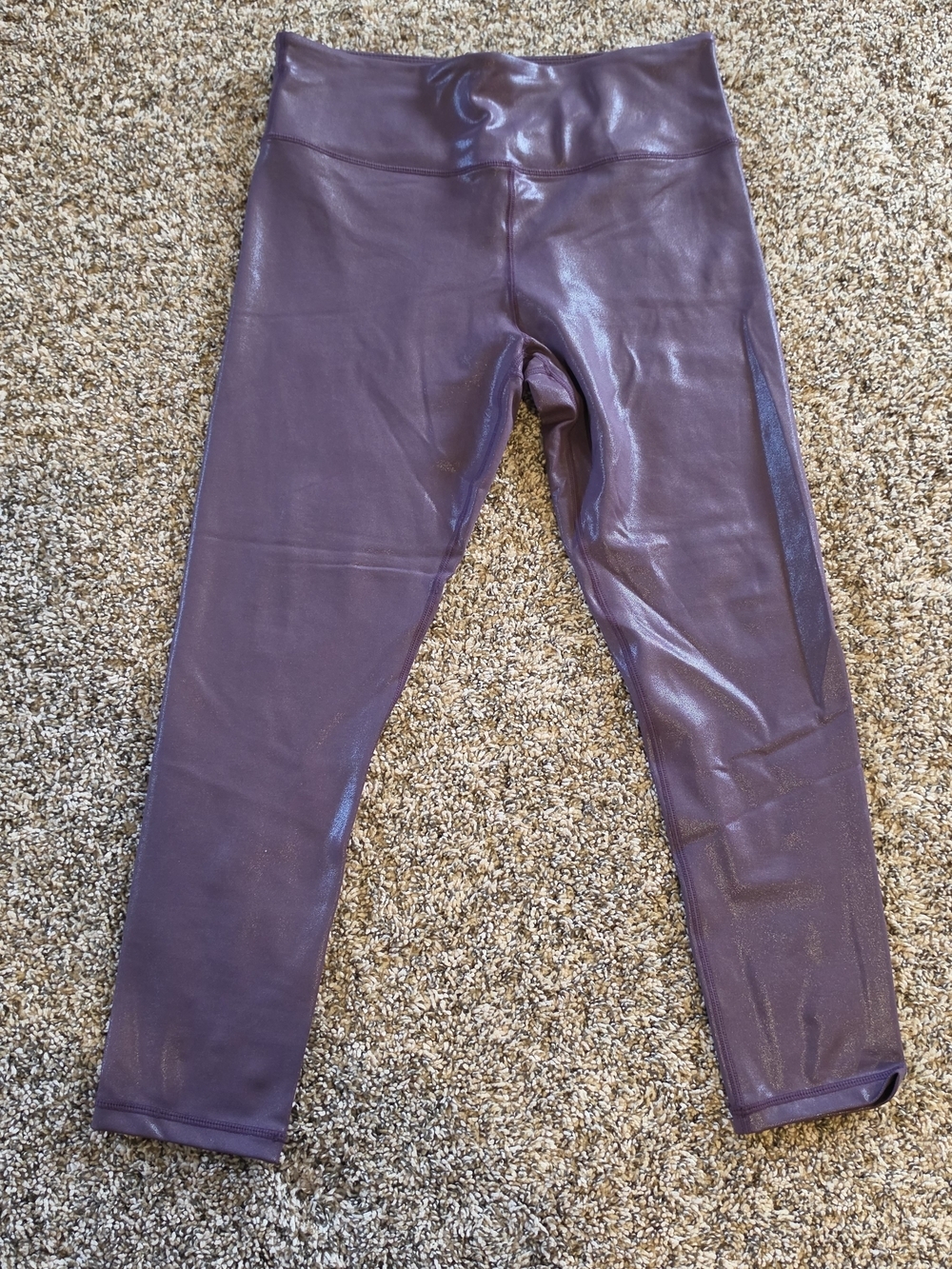 ZYIA Shimmer Plum Ankle Leggings Size 12